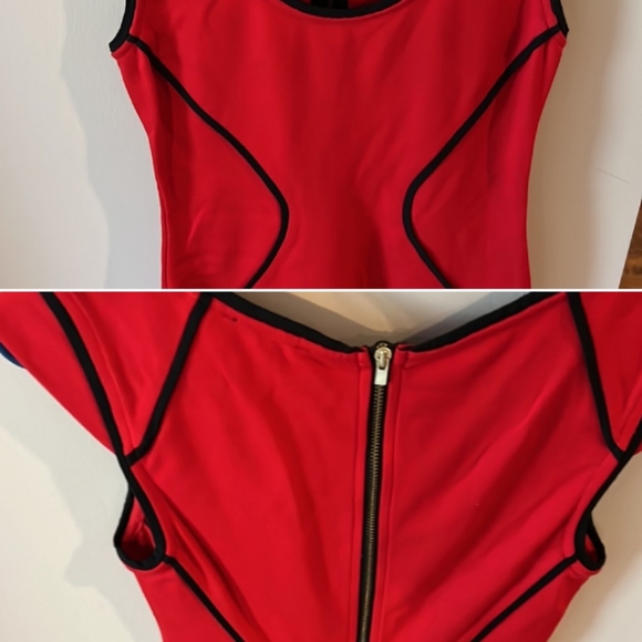 Sexy Red Express Bodycon Dress - Size 0 - Full-Length Back Zipper - Picture 4 of 7
